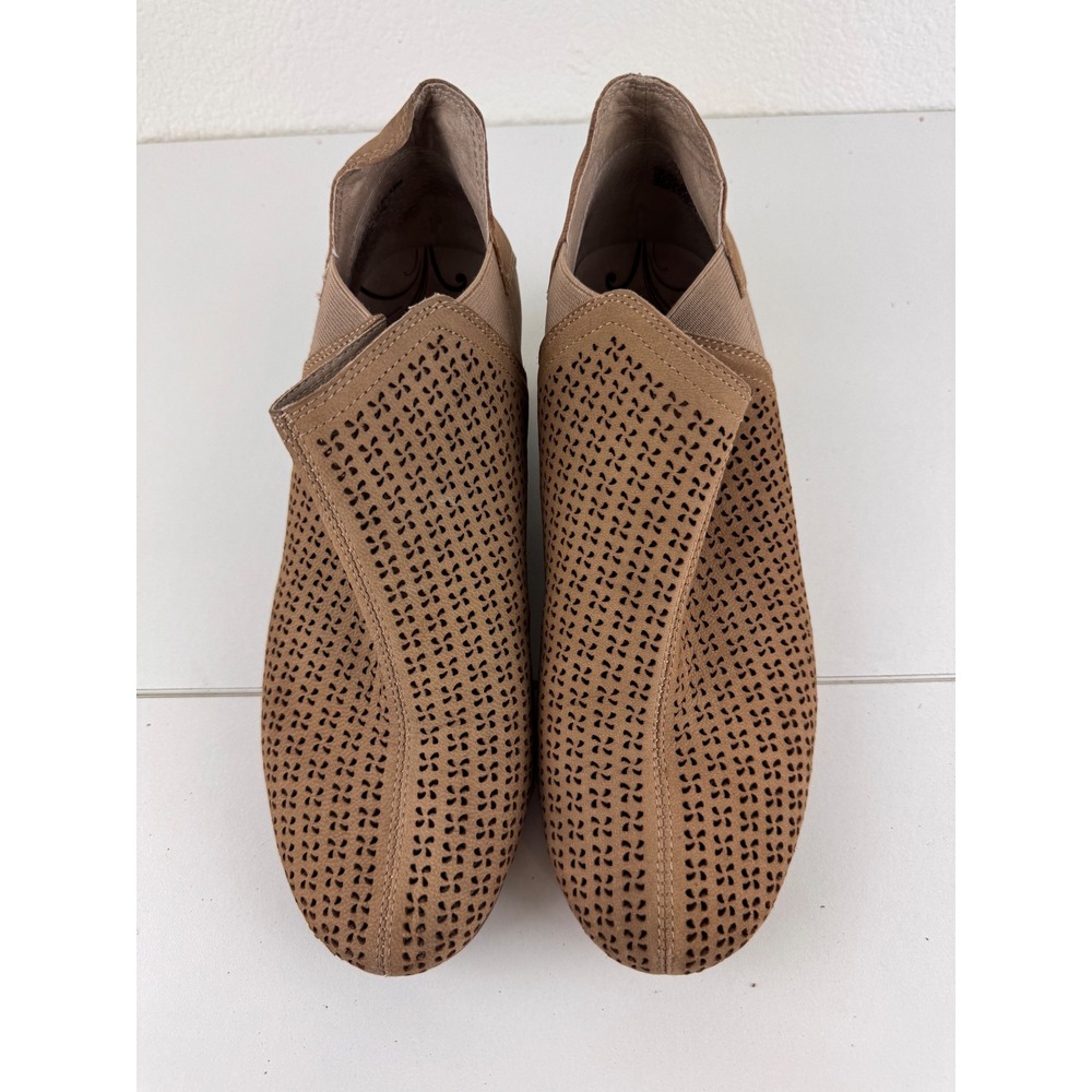 ABEO Nevis Tan Leather Perforated Ankle Booties Womens 7.5 Narrow Orthopedic